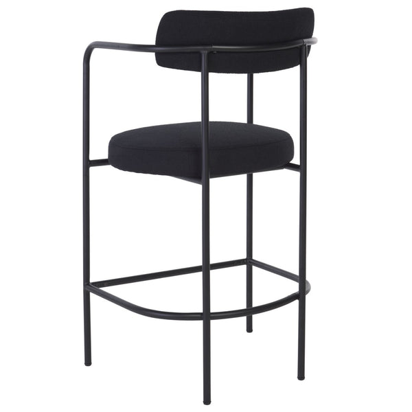 Safavieh Andrean Arm Counter Stool - Modern Elegance With Plush Boucle Upholstery And Sturdy Metal Legs Black / Black BST3901D