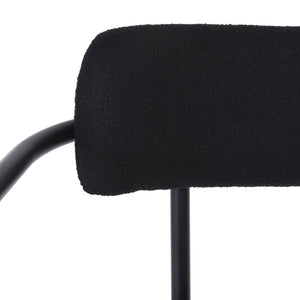 Safavieh Andrean Arm Counter Stool - Modern Elegance With Plush Boucle Upholstery And Sturdy Metal Legs Black / Black BST3901D