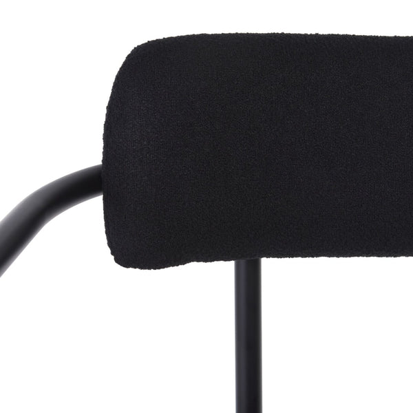 Safavieh Andrean Arm Counter Stool - Modern Elegance With Plush Boucle Upholstery And Sturdy Metal Legs Black / Black BST3901D