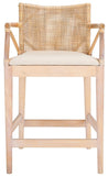 Safavieh Gianni Counter Stool Natural White Wash/ White Cushion BST4002B