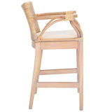 Safavieh Gianni Counter Stool Natural White Wash/ White Cushion BST4002B