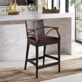 Safavieh Gianni Counter Stool Brown White Wash/ Brown/ Dark Brown BST4002C