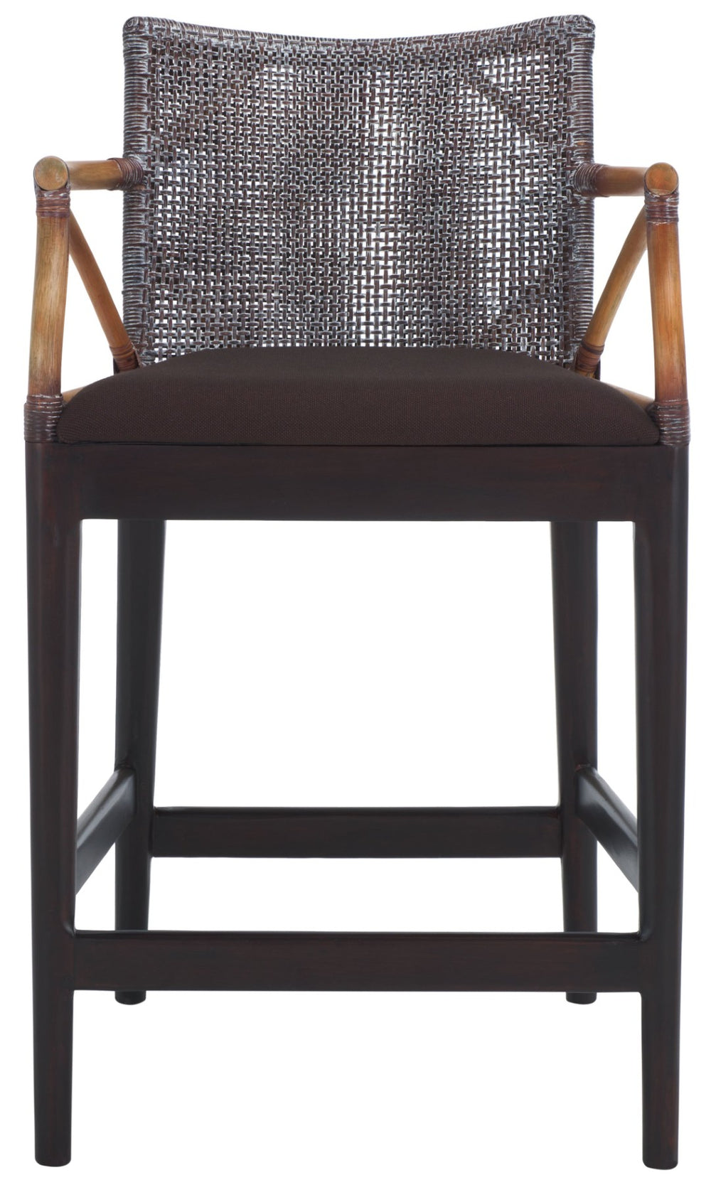 Safavieh Gianni Counter Stool - Timeless Comfort & Style For Kitchen Or Bar With Durable Mahogany Frame Brown White Wash/ Brown/ Dark Brown BST4002C