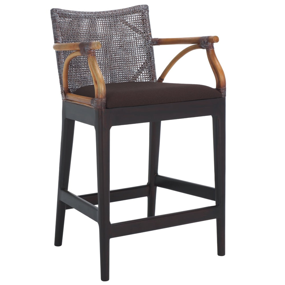 Safavieh Gianni Counter Stool - Timeless Comfort & Style For Kitchen Or Bar With Durable Mahogany Frame Brown White Wash/ Brown/ Dark Brown BST4002C