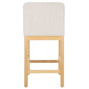Safavieh Gavril Counter Stool – Chic Faux Leather With Solid Wood Frame For Elegant Kitchen Dining Spaces Cream ,Natural Wood,Fabric,Foam Bst5200b