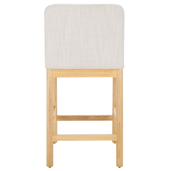 Safavieh Gavril Counter Stool – Chic Faux Leather With Solid Wood Frame For Elegant Kitchen Dining Spaces Cream ,Natural Wood,Fabric,Foam Bst5200b