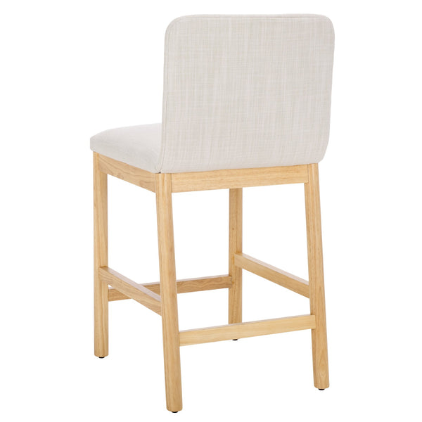 Safavieh Gavril Counter Stool – Chic Faux Leather With Solid Wood Frame For Elegant Kitchen Dining Spaces Cream ,Natural Wood,Fabric,Foam Bst5200b
