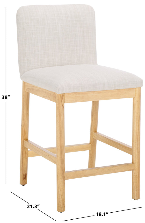 Safavieh Gavril Counter Stool – Chic Faux Leather With Solid Wood Frame For Elegant Kitchen Dining Spaces Cream ,Natural Wood,Fabric,Foam Bst5200b