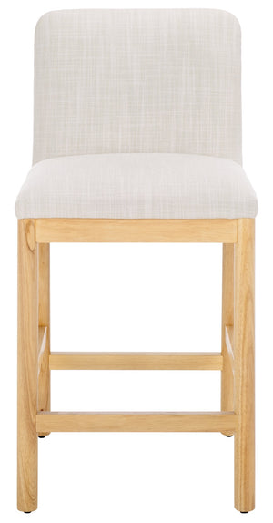 Safavieh Gavril Counter Stool – Chic Faux Leather With Solid Wood Frame For Elegant Kitchen Dining Spaces Cream ,Natural Wood,Fabric,Foam Bst5200b