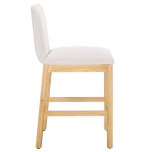 Safavieh Gavril Counter Stool – Chic Faux Leather With Solid Wood Frame For Elegant Kitchen Dining Spaces Cream ,Natural Wood,Fabric,Foam Bst5200b