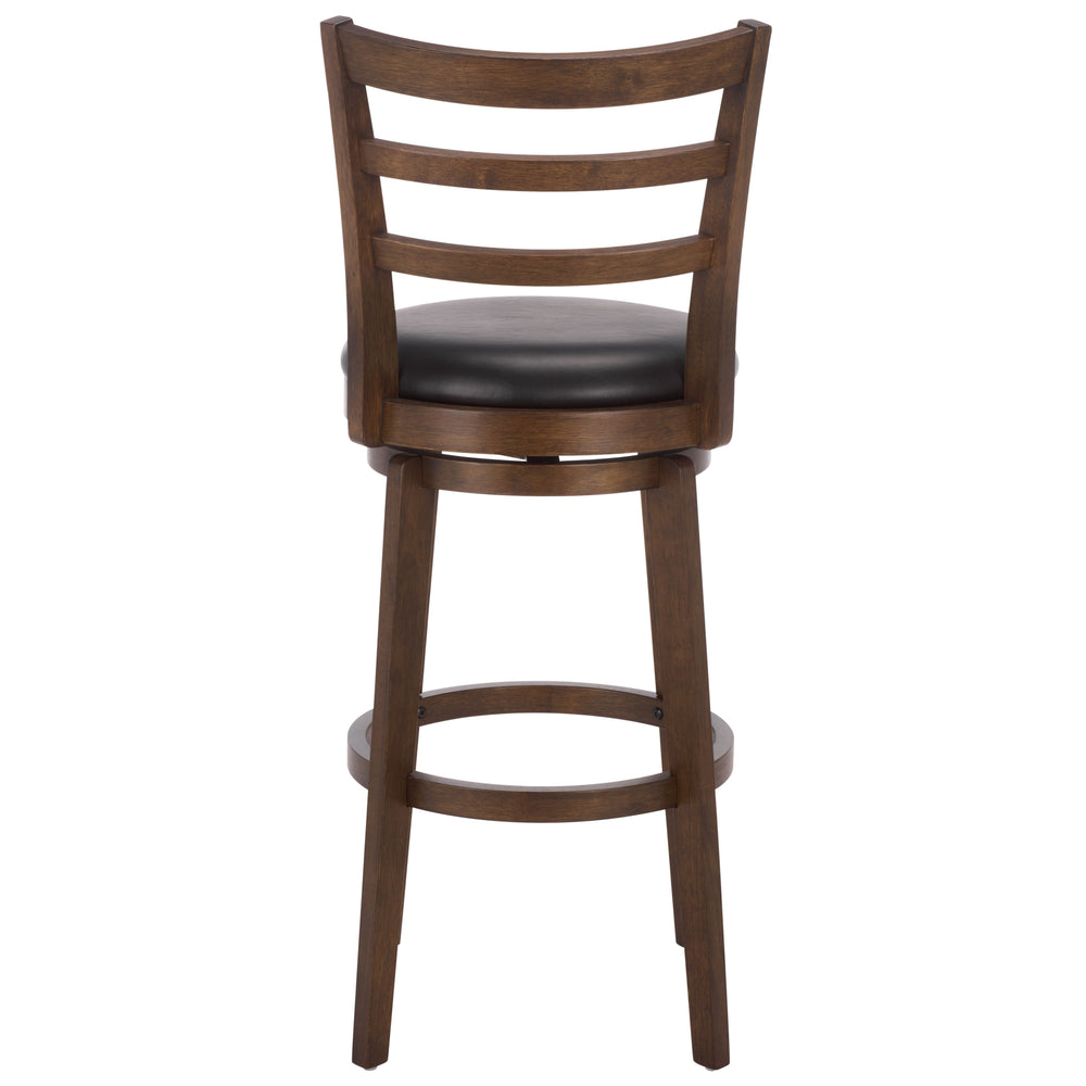 Hiroto Modern Barstool With Upholstered Comfort, Curved Back Support And Durable Metal Frame Finish