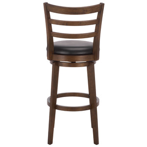 Hiroto Modern Barstool With Upholstered Comfort, Curved Back Support And Durable Metal Frame Finish