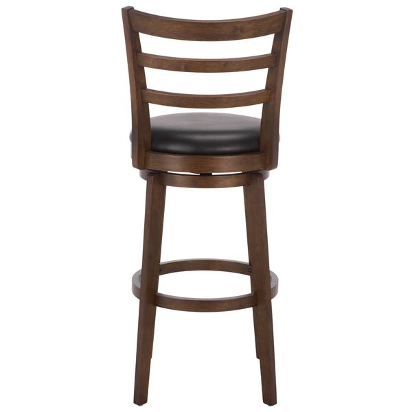 Hiroto Modern Barstool With Upholstered Comfort, Curved Back Support And Durable Metal Frame Finish