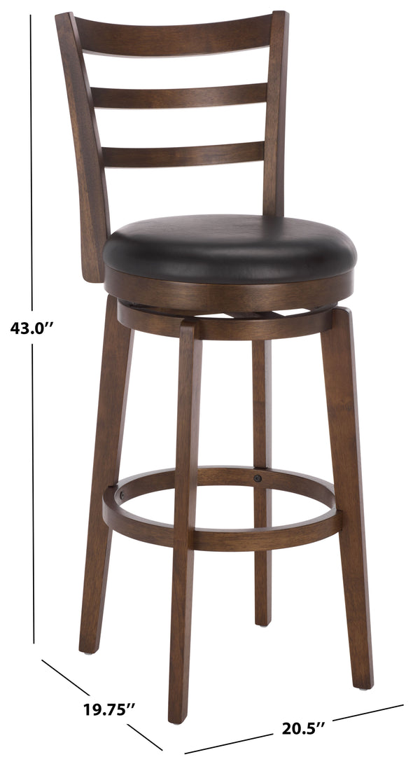 Hiroto Modern Barstool With Upholstered Comfort, Curved Back Support And Durable Metal Frame Finish