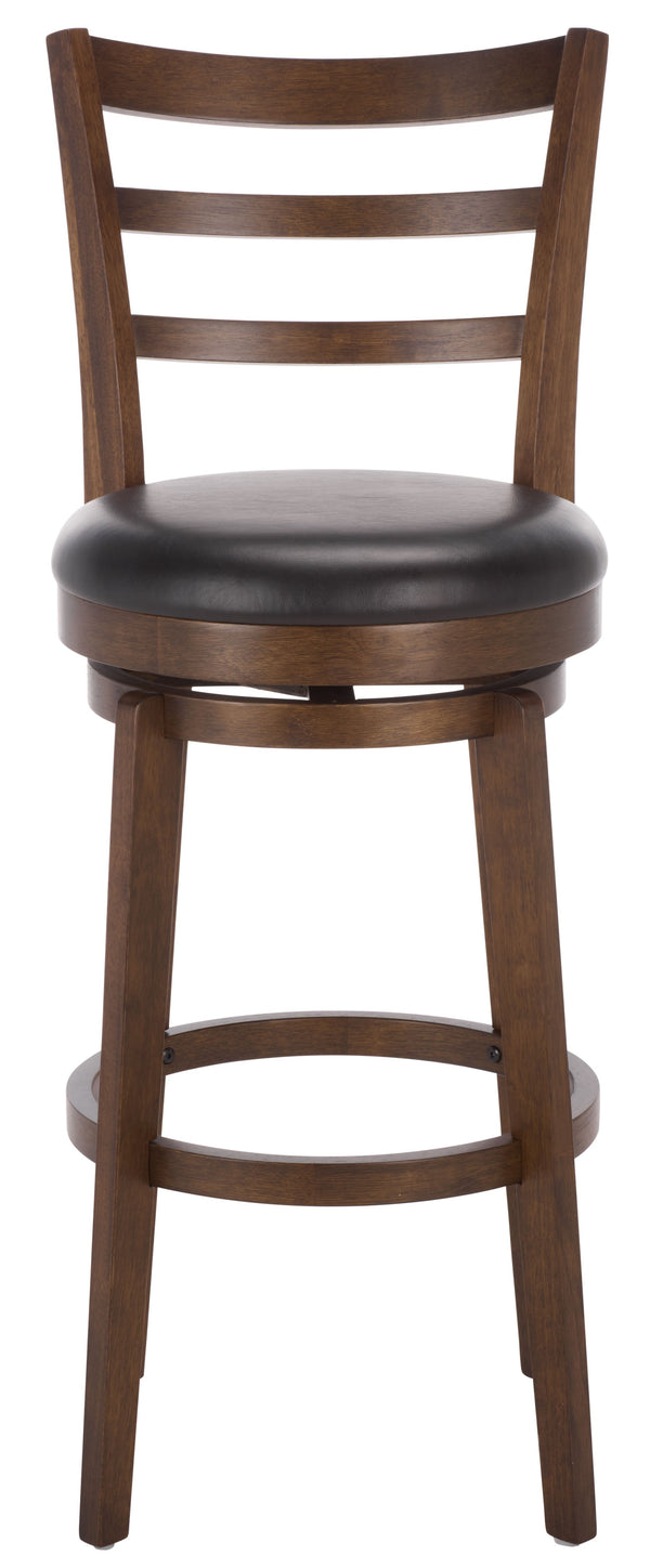 Hiroto Modern Barstool With Upholstered Comfort, Curved Back Support And Durable Metal Frame Finish