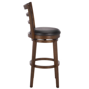 Hiroto Modern Barstool With Upholstered Comfort, Curved Back Support And Durable Metal Frame Finish