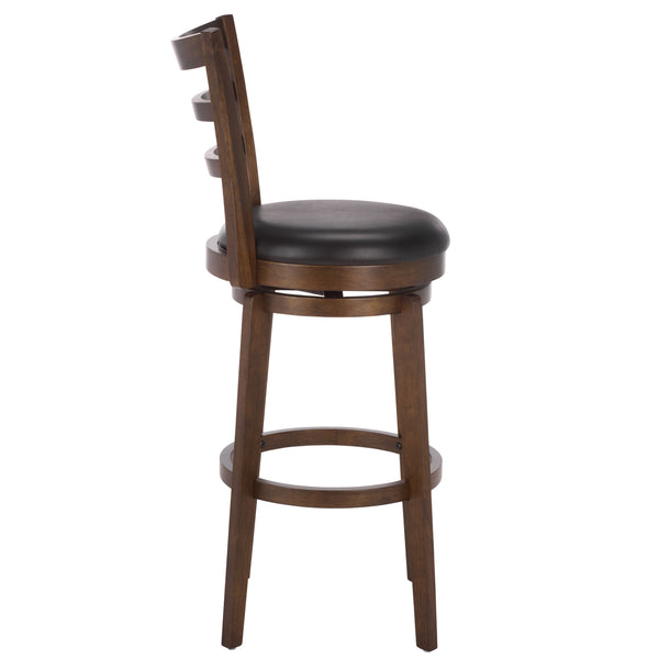 Hiroto Modern Barstool With Upholstered Comfort, Curved Back Support And Durable Metal Frame Finish