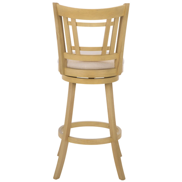 Maiko Upholstered Barstool With Padded Seat And Contoured Back, Solid Wood Frame For Durable Comfort