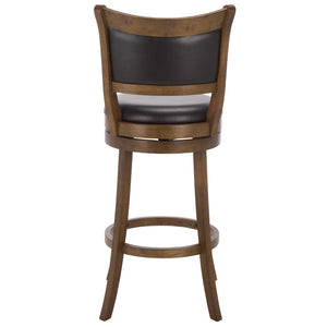 Takado Barstool With Walnut Finish And Matte Black Accents — Solid Wood, Foam-Padded Comfort, Durable Elegance