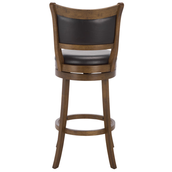 Takado Barstool With Walnut Finish And Matte Black Accents — Solid Wood, Foam-Padded Comfort, Durable Elegance