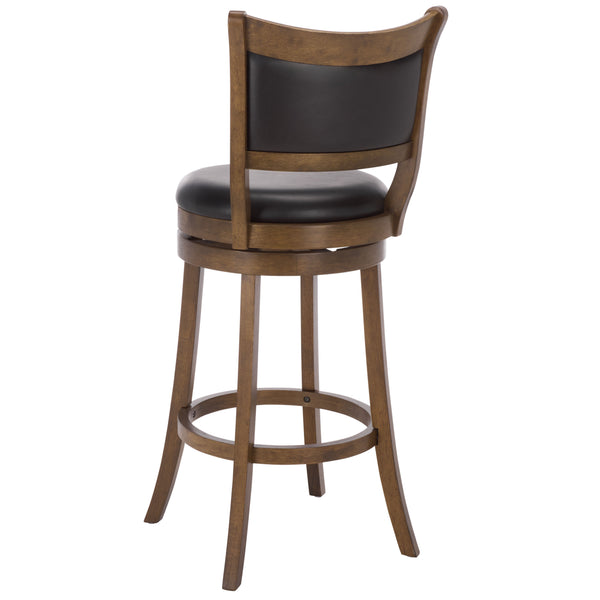 Takado Barstool With Walnut Finish And Matte Black Accents — Solid Wood, Foam-Padded Comfort, Durable Elegance