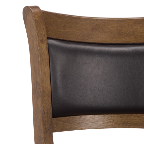 Takado Barstool With Walnut Finish And Matte Black Accents — Solid Wood, Foam-Padded Comfort, Durable Elegance