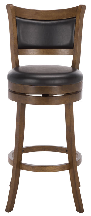 Takado Barstool With Walnut Finish And Matte Black Accents — Solid Wood, Foam-Padded Comfort, Durable Elegance