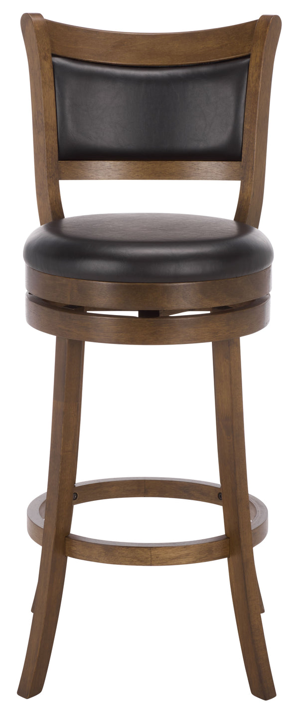 Takado Barstool With Walnut Finish And Matte Black Accents — Solid Wood, Foam-Padded Comfort, Durable Elegance