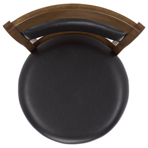 Takado Barstool With Walnut Finish And Matte Black Accents — Solid Wood, Foam-Padded Comfort, Durable Elegance