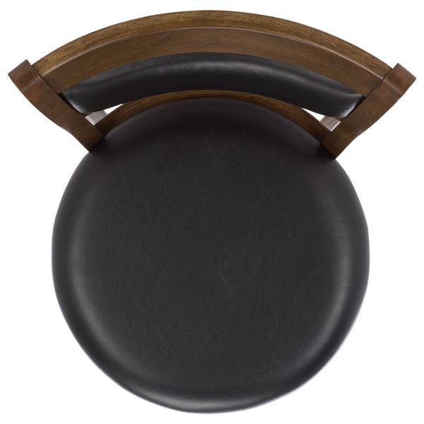 Takado Barstool With Walnut Finish And Matte Black Accents — Solid Wood, Foam-Padded Comfort, Durable Elegance