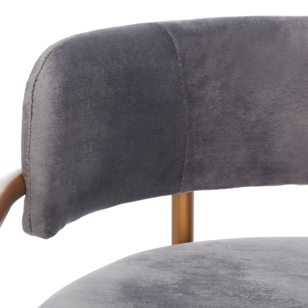 Safavieh Camille Counter Stool - Luxe Dark Grey Velvet With Gold Frame, Modern Elegance For Kitchen & Bar BST6200C