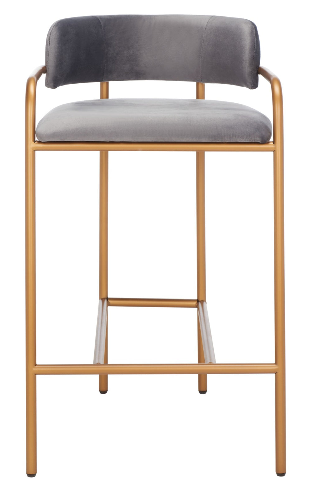 Safavieh Camille Counter Stool - Luxe Dark Grey Velvet With Gold Frame, Modern Elegance For Kitchen & Bar BST6200C