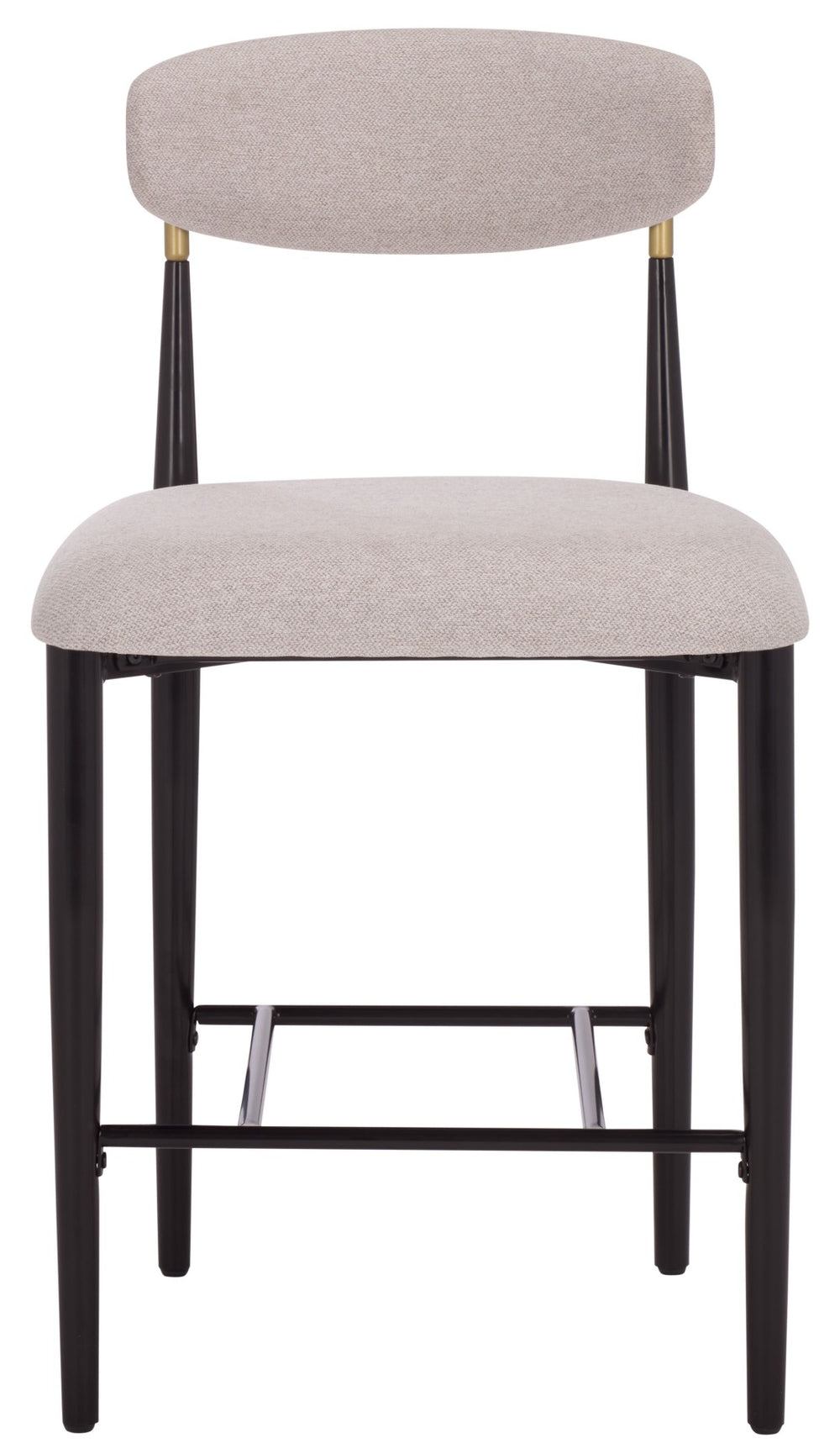 Safavieh COVELLE Counter Stool - Modern Black and Gold Frame with Dove Grey Linen for Elegant Seating Comfort BST6402A-SET2