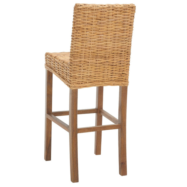 Safavieh Tobie Rattan Bar Stool - Coastal Cottage Style With Comfortable Woven Seat And Sturdy Wood Legs Natural / Natural BST6500A