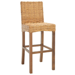 Safavieh Tobie Rattan Bar Stool - Coastal Cottage Style With Comfortable Woven Seat And Sturdy Wood Legs Natural / Natural BST6500A