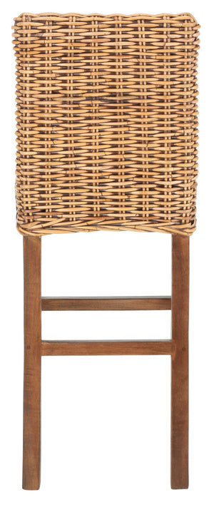 Safavieh Tobie Rattan Bar Stool - Coastal Cottage Style With Comfortable Woven Seat And Sturdy Wood Legs Honey Brown Wash/Honey Brown Wash BST6500C