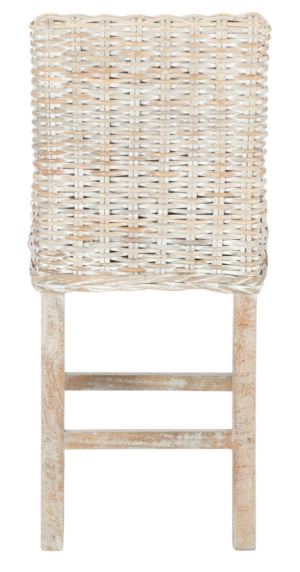 Safavieh Tobie Rattan Counter Stool – Coastal Cottage Charm With Durable Mango Wood & Rustic Style Appeal Grey White Wash/Grey White Wash BST6501B