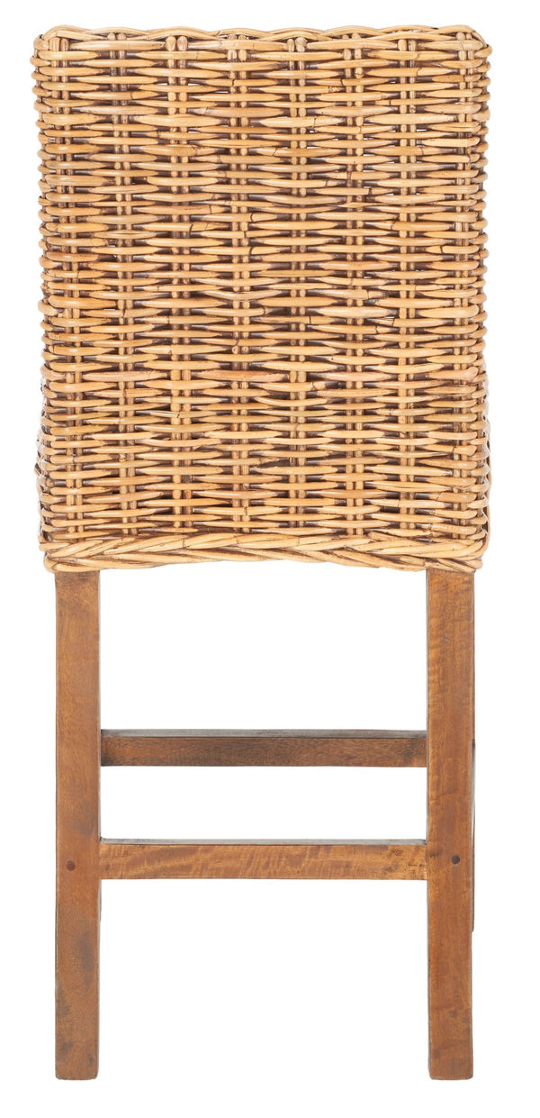 Safavieh Tobie Rattan Counter Stool – Coastal Cottage Charm With Durable Mango Wood & Rustic Style Appeal Honey Brown Wash/Honey Brown Wash BST6501C