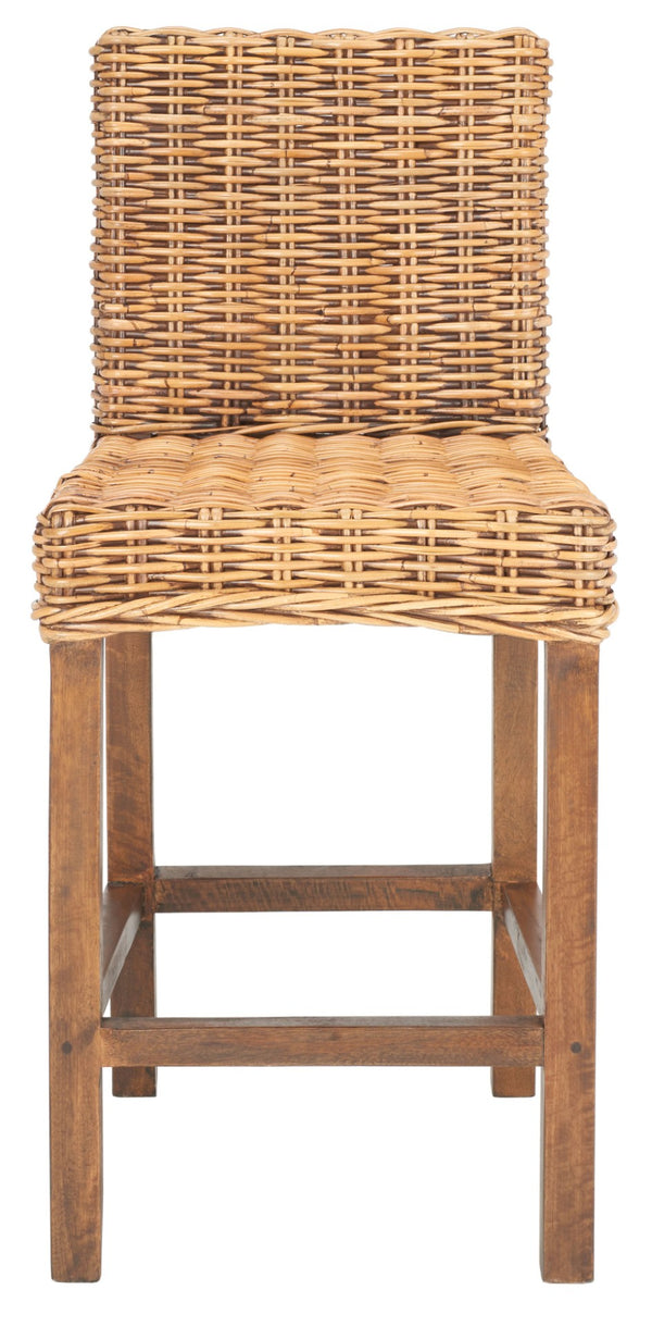 Safavieh Tobie Rattan Counter Stool – Coastal Cottage Charm With Durable Mango Wood & Rustic Style Appeal Honey Brown Wash/Honey Brown Wash BST6501C