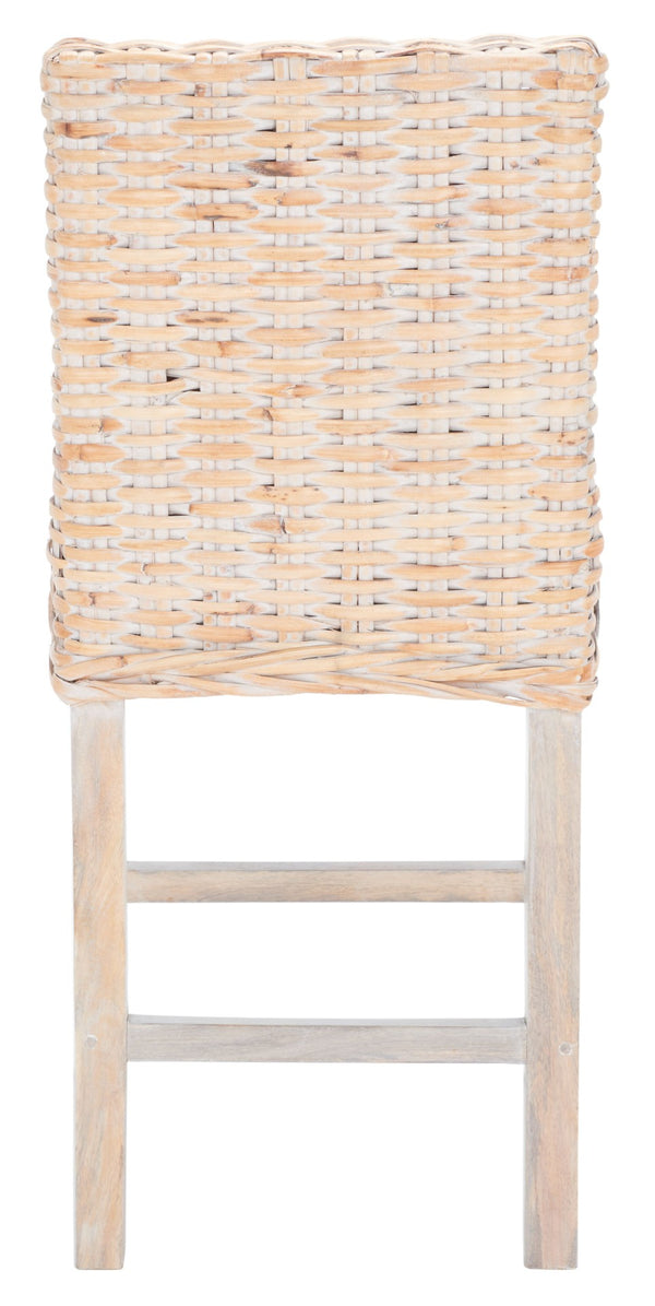 Safavieh Tobie Rattan Counter Stool – Coastal Cottage Charm With Durable Mango Wood & Rustic Style Appeal Natural White Wash BST6501D