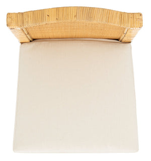 Safavieh Tojo Coastal Cane Bar Stool With Plush Cushion - Stylish Mango Wood Accent For Modern Interiors BST6503A