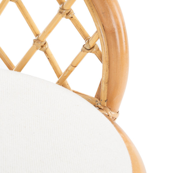 Safavieh Yuta Rattan Counter Stool W/ Cushion XII23 Natural/White Wood BST6504A