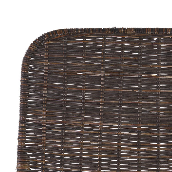 Safavieh Minerva Weaved Counter Stool - Chic Light Natural Rattan With Sleek Metal Legs For Modern Elegance Dark Brown ,Black Metal & Rattan Bst6505b-set2