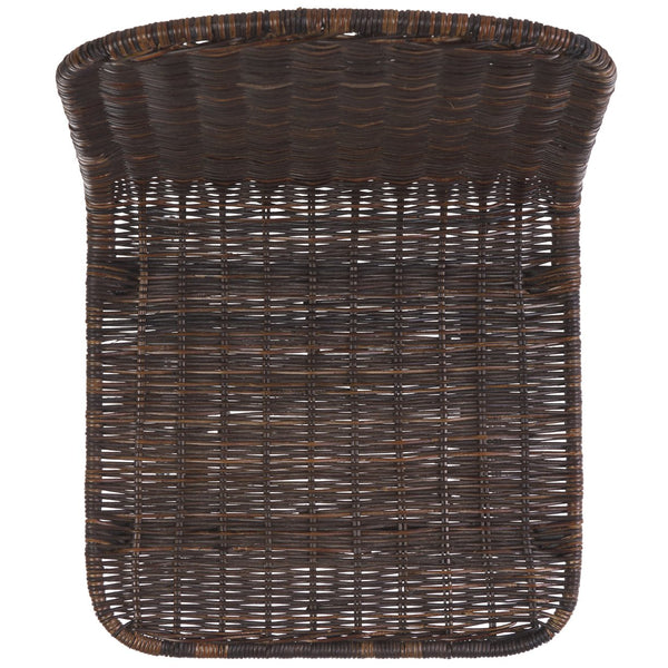 Safavieh Minerva Weaved Counter Stool - Chic Light Natural Rattan With Sleek Metal Legs For Modern Elegance Dark Brown ,Black Metal & Rattan Bst6505b-set2