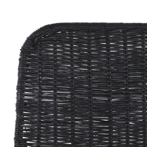 Safavieh MINERVA Weaved Counter Stool - Handcrafted Rattan Seat with Stylish Metal Frame for Modern Spaces Black / Black BST6505C-SET2