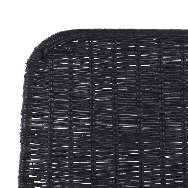 Safavieh MINERVA Weaved Counter Stool - Handcrafted Rattan Seat with Stylish Metal Frame for Modern Spaces Black / Black BST6505C-SET2