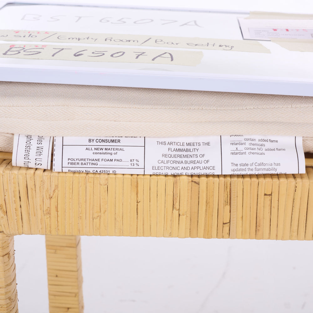 Safavieh Tojo Cane Rounded Back Counter Stool - Natural & White Finish For Stylish, Comfortable Seating Natural ,White Lesio,Mango Wood Bst6507a