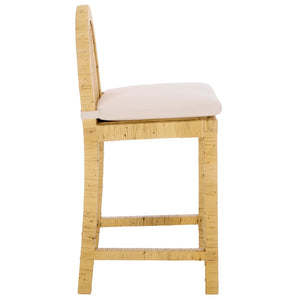 Safavieh Tojo Rounded Back Counter Stool - Stylish Mango Wood With White Finish For Kitchen & Bar Comfort BST6507A