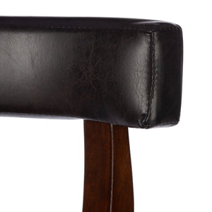Safavieh Luigi Barstool – Elegant British Pub-Inspired Design With Brown Pu Leather & Walnut Frame For Comfort BST7001A