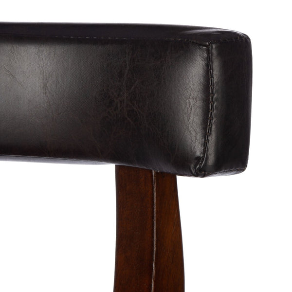 Safavieh Luigi Barstool – Elegant British Pub-Inspired Design With Brown Pu Leather & Walnut Frame For Comfort BST7001A